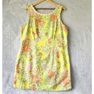 Lilly Pulitzer Dress Womens 18W Happy Place Target Collab Yellow Floral Textured